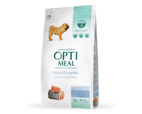 Сухий корм для собак Optimeal гіпоалергенний для середніх і великих порід - лосось 12 кг (4820215364423/4820215328207)