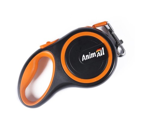Повідок для собак AnimAll М до 25 кг 5 м (жовтогарячо-чорний) (2000981099206)