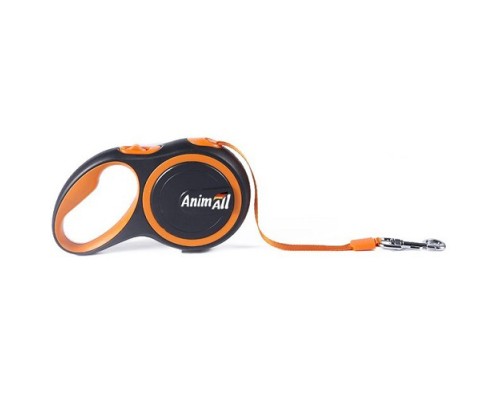 Повідок для собак AnimAll М до 25 кг 5 м (жовтогарячо-чорний) (2000981099206)