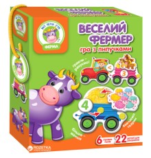 Розвиваюча іграшка Vladi Toys Гра з липучками Ферма: Веселий фермер (укр) (VT1310-03)