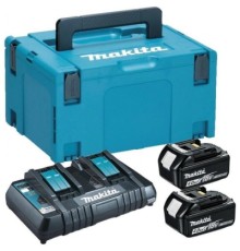 Набір акумулятор + зарядний пристрій Makita LXT BL1840 x 2шт (18В, 4Ah) + DC18RD, кейс Makpac 3 (197504-2)