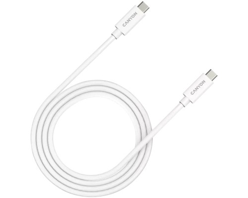 Дата кабель USB-C to USB-C 1.0m UC-44 5A 240W(ERP) E-MARK, white Canyon (CNS-USBC44W)