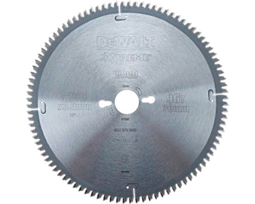 Диск пильний DeWALT EXTREME WORKSHOP, 250 х 30 мм, 96 z (TCG) - 5 градусів (DT4282)