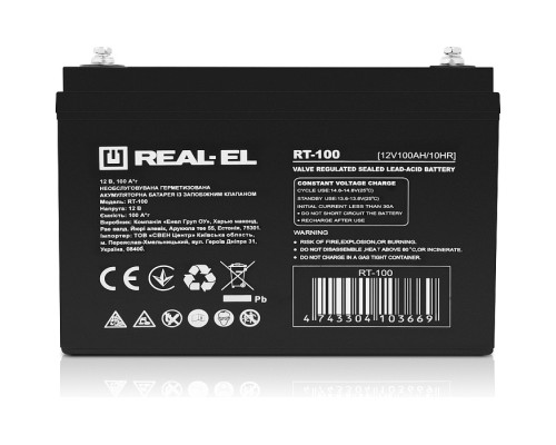 Батарея до ДБЖ REAL-EL RT-100, 12V-100Ah (RT-100) 