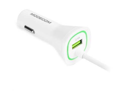 Зарядний пристрій Modecom 1xUSB 2.4A + cable Lightning Royal KULL-03 white (ZT-MC-KULL-03)