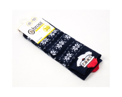Шкарпетки дитячі Bross новорічні зі Святим Миколаєм (21248-6-12-blue)