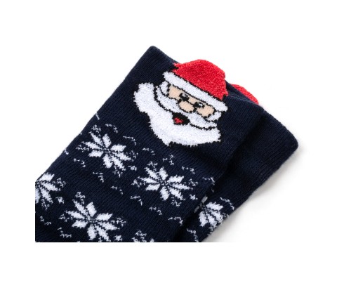 Шкарпетки дитячі Bross новорічні зі Святим Миколаєм (21248-6-12-blue)