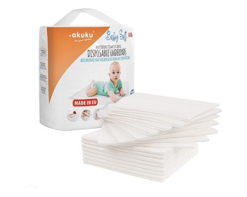 Пелюшки для малюків Akuku Baby Soft 40 x 60 см, 15 шт (A0500)