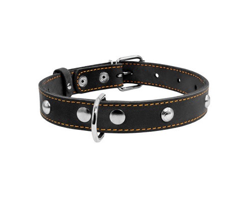 Нашийник для тварин Collar одинарний з прикрасами Ш 20 мм Д 32-40 см чорний (01351)