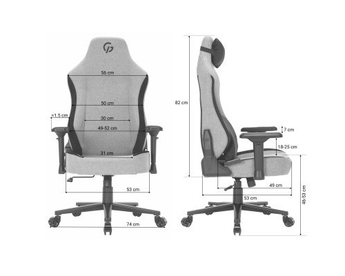 Крісло ігрове GamePro GC715DG Linen fabric Dark grey (GC715DG)