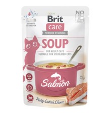 Вологий корм для кішок Brit Care Soup with Salmon з лососем 75 г (8595602569212)
