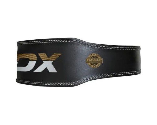 Атлетичний пояс RDX 6 шкіряний Black Gold 2XL (WBS-6RB-2XL)