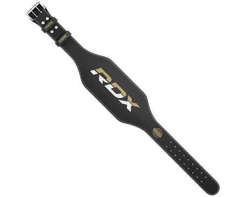 Атлетичний пояс RDX 6 шкіряний Black Gold 2XL (WBS-6RB-2XL)
