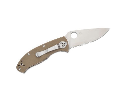 Ніж Spyderco Tenacious M4 Serrated Brown G10 (C122GBNM4PS)
