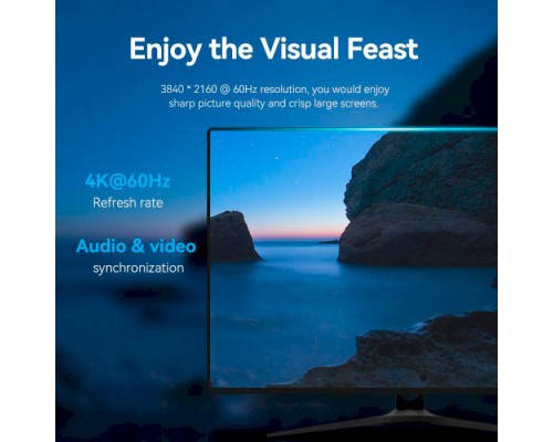 Кабель мультимедійний DisplayPort to DisplayPort 1.5m V1.2 4K 60Hz 3D Dolby 7.1 Vention (HAKBG)