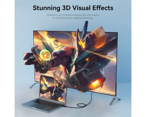 Кабель мультимедійний DisplayPort to DisplayPort 1.5m V1.2 4K 60Hz 3D Dolby 7.1 Vention (HAKBG)