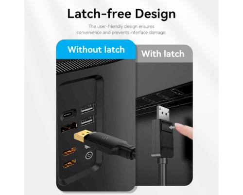 Кабель мультимедійний DisplayPort to DisplayPort 1.5m V1.2 4K 60Hz 3D Dolby 7.1 Vention (HAKBG)