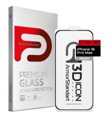 Скло захисне Armorstandart Icon 3D Apple iPhone 16 Pro Max Black (ARM78030)