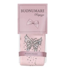 Колготки дитячі BNM з метеликами зі стразами (M0C0302-1172-5G-pink)