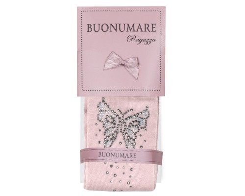 Колготки дитячі BNM з метеликами зі стразами (M0C0302-1172-5G-pink)