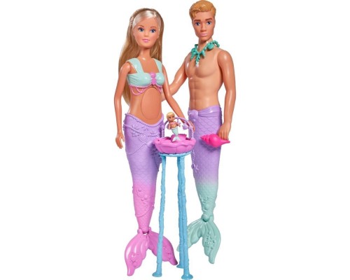 Лялька Simba набір Штеффі-вагітна та Кевін Сім''я русалок з малюком, аксесуари (5733524)