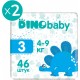 Підгузки Dino Baby Розмір 3 (4-9 кг) 92 шт (2 пачки по 46 шт) (2000998941178)
