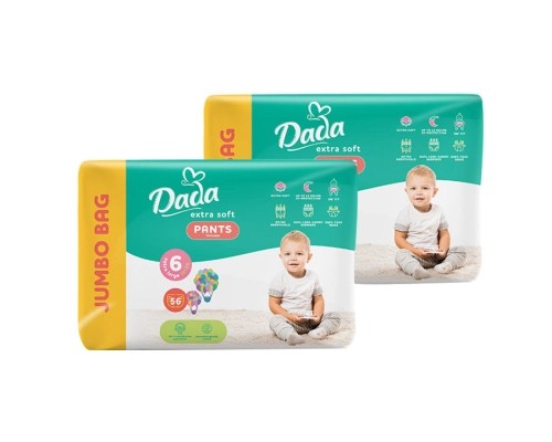 Підгузки Dada Extra Soft 6 XL (15+ кг) 112 шт (2 упаковки по 56 шт) (4820174989514)
