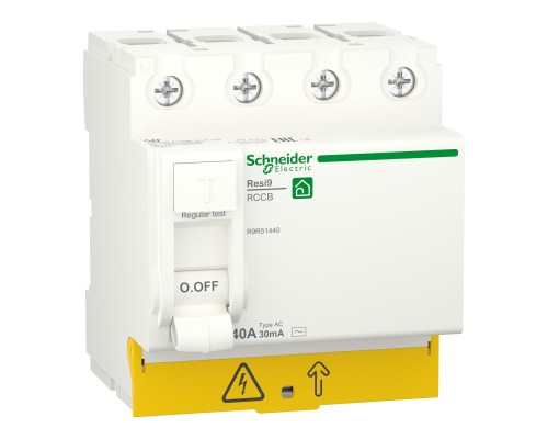 Диференціальний автоматичний вимикач Schneider Electric RESI9 4P 40A 30mA (R9R51440) Диференціальний автоматичний вимикач Schneider Electric RESI9 4P 40A 30mA (R9R51440)
