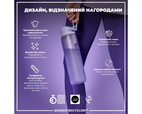 Пляшка для води ION8 OneTouch 1000 мл BPA Free, Light Purple (I8RF1000PERI)