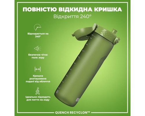 Пляшка для води ION8 OneTouch 1000 мл BPA Free Khaki Green (I8RF1000KGRE)
