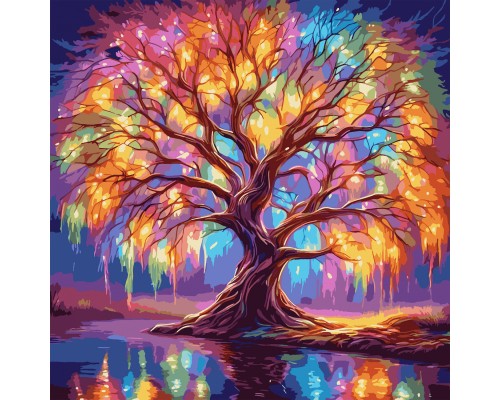 Картина по номерам Santi Казкове дерево, 40*40см, LED (955071)