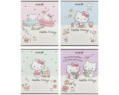 Зошит Kite Hello Kitty, 12 аркушів, коса лінія (HK25-235-1)