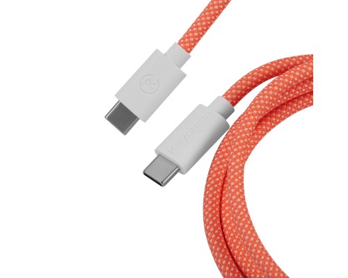 Дата кабель USB-C + USB A to USB-C 1.36m Coiled Aviator orange Keychron (CAB14_KEYCHRON)