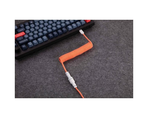 Дата кабель USB-C + USB A to USB-C 1.36m Coiled Aviator orange Keychron (CAB14_KEYCHRON)