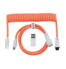 Дата кабель USB-C + USB A to USB-C 1.36m Coiled Aviator orange Keychron (CAB14_KEYCHRON)