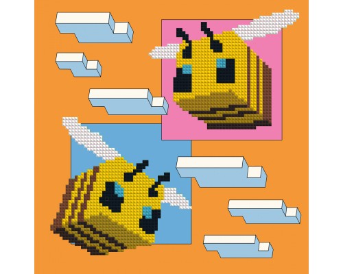 Картина по номерам Santi Майнкрафт Бджілки 25х25 см з алмазною мозаїкою (954928)