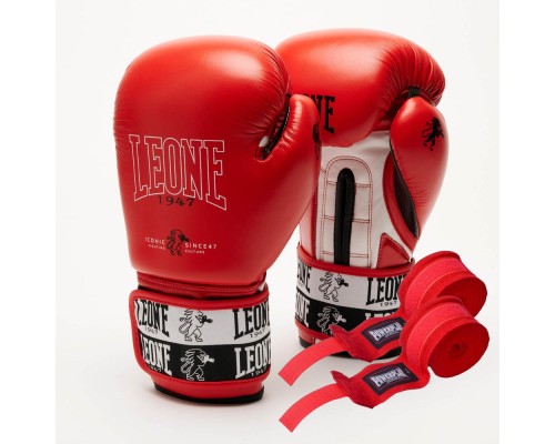 Боксерські рукавички Leone GN208 Iconic Red 10 унцій (GN208_Red_10oz)