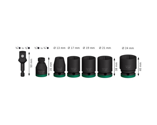 Набір головок Bosch Pro Impact Socket Standard Set 1/2