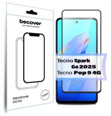 Скло захисне BeCover Tecno Spark Go 2025/ Pop 9 4G (KL4h) Black (713682)