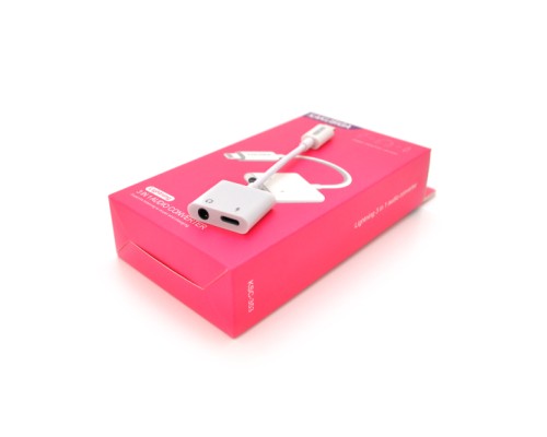 Перехідник Lightning 2-in-1 Audio Adapter Lightning + 3.5mm iKAKU (KSC-353)