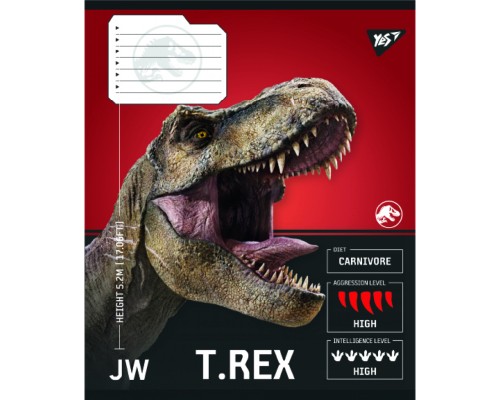 Зошит Yes JURASSIC WORLD Strength and Power А5 60 аркушів клітинка (767674)