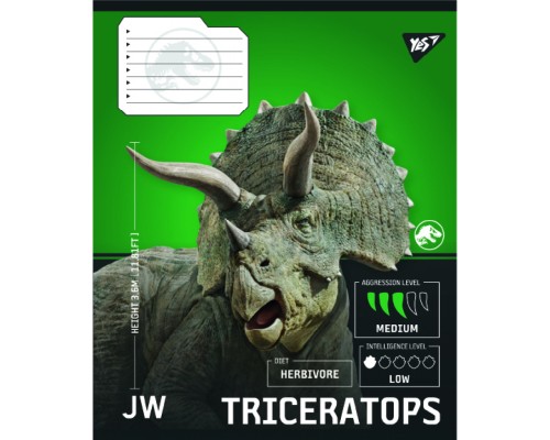 Зошит Yes JURASSIC WORLD Strength and Power А5 60 аркушів клітинка (767674)