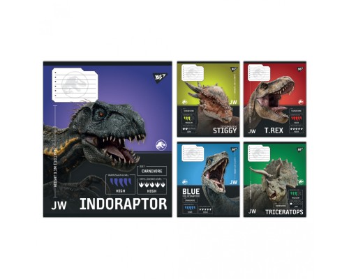 Зошит Yes JURASSIC WORLD Strength and Power А5 60 аркушів клітинка (767674)