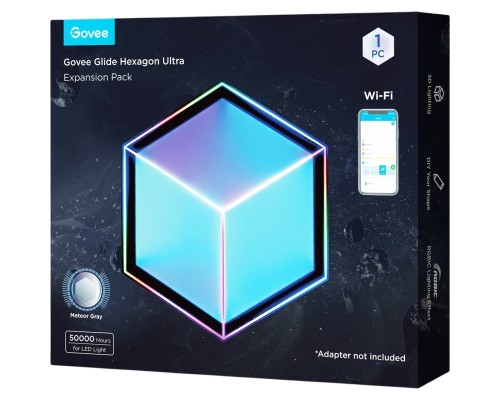 Світильник Govee H106A Glide Hexagon Light Panels Ultra Expansion Pack, 1pc, RGBIC, Wi-Fi/Bluetooth, Purple (H106A007-OF-EU)