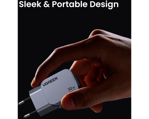 Зарядний пристрій Ugreen USB-C PD30W GaN X703 gray (35006)