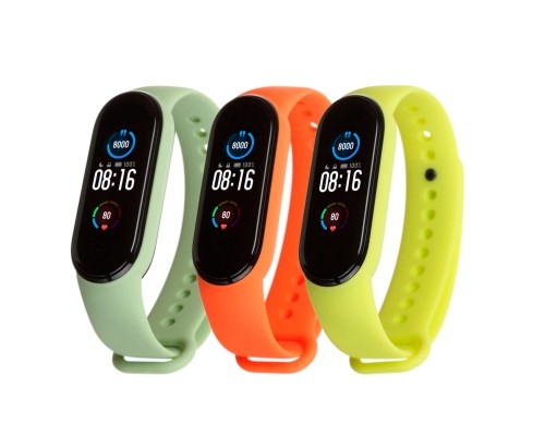 Ремінець до фітнес браслета Armorstandart комплект 3шт Xiaomi Mi Band 7/6/5 Neon Check (ARM57626)