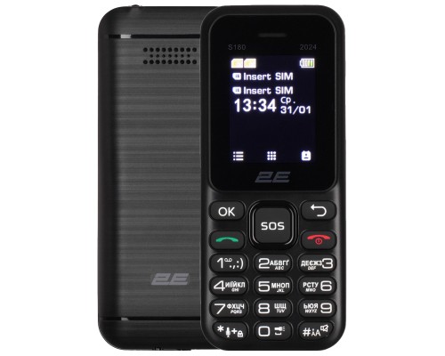 Мобільний телефон 2E S180 2024 Black (694743653885)