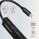 Концентратор AXAGON USB-C to 3xUSB-A + RJ45 0.2m metal black (HMC-GL3A)