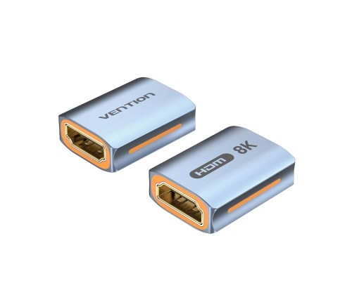 Перехідник HDMI-A Female to Female 8K Adapter Gray Aluminum Alloy Type VENTION (AIUH0)