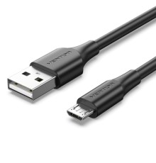 Дата кабель USB 2.0 A Male to Micro-B Male 2A Cable 1M Black VENTION (CTIBF)